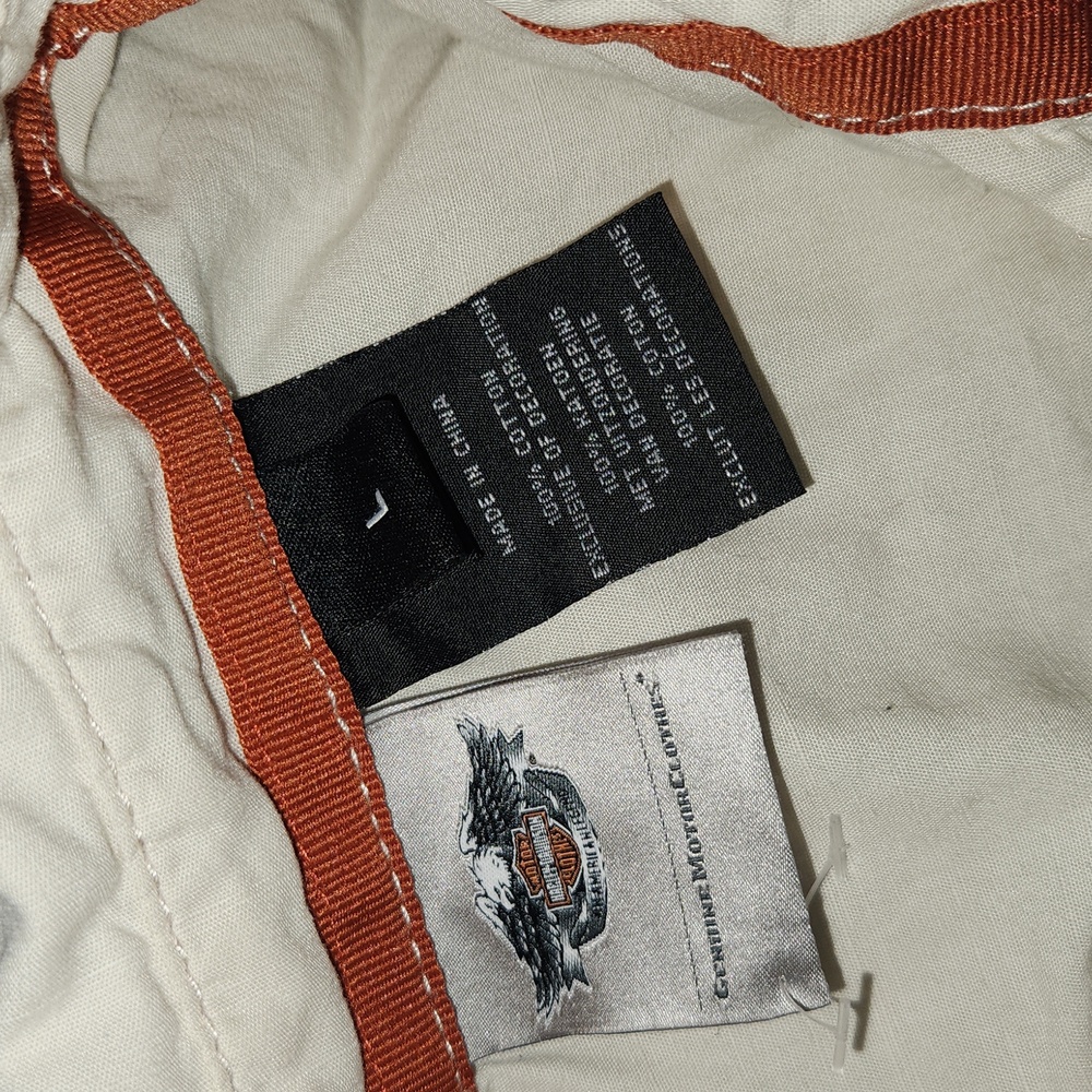 Two Womens Sleeveless Shirts. Both Large. Cream colored 100% Cotton. Grey is S - Picture 3 of 7